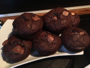 Recette Muffin's chocolat noir_ chocolat praliné