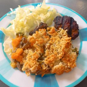 Recette Crumble poireaux butternut champignons