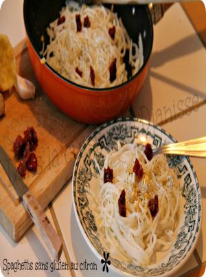 Recette Spaghettis au citron, sans gluten – Vegan