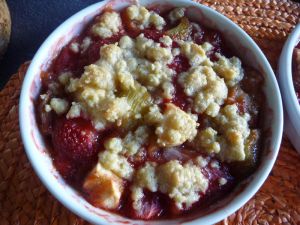 Recette Crumble fraises-rhubarbe