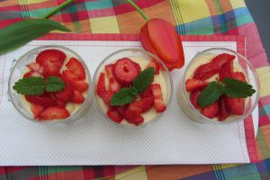 Recette Panna cotta au lait de chèvre, miel et fraises