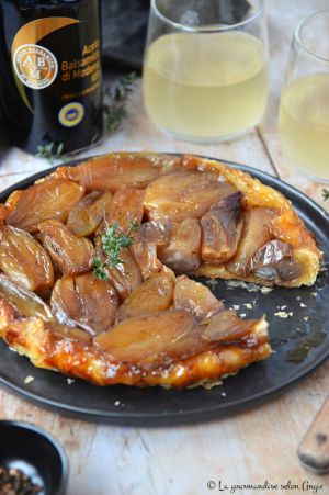 Recette Tatin d'échalotes à l'érable & au thym #vegan #glutenfree