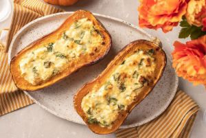 Recette Courge butternut farcie façon quiche lorraine