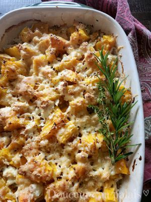 Recette Gratin de courge butternut à la crème & aux herbes