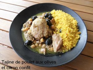 Recette Tajine de poulet aux olives et citron confit