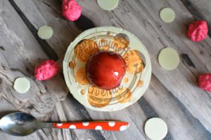 Recette Entremet tout en rondeur : framboises et poivron