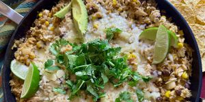 Recette Salsa Verde Chicken and Rice Skillet