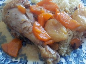 Recette Cuisses de poulet aux carottes et abricots secs