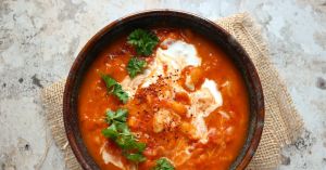 Recette Soupe de tomates, haricots blancs et potimarron à l'ail