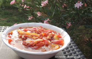 Recette Duo de poivrons aux lardons au Cookéo