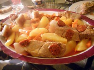 Recette Rouelle de porc au chorizo et legumes