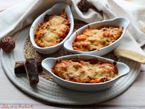 Recette Gratins de poireaux & carottes au chorizo