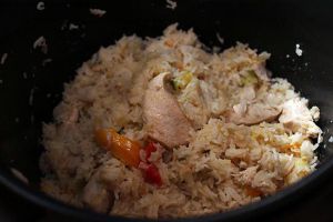 Recette Émincé de poulet et riz dans le cookeo