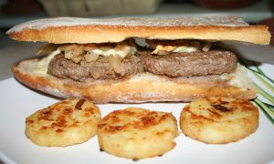 Recette Hamburger : sandwich baguette à la plancha