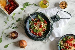 Recette Salade taboulé, tomates séchées, pois chiches