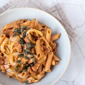 Recette Pâtes semi-complètes au chou-chinois et pesto rosso