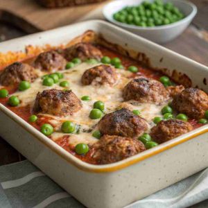 Recette Cheesy Keto Meatball Casserole – Low-Carb Dinner