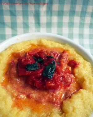 Recette Polenta à la Tomate et Crème de Saint-Marcellin