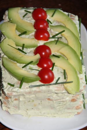 Recette Sandwich-cake avocat, mozzarella, tomates cerise fromage frais