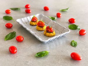 Recette Tartelettes Polenta Tomates cerises sans gluten - pour 4 personnes