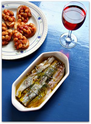 Recette Kir, sardines marinées au fenouil et cocos de Paimpol