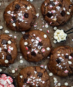 Recette Triple Chocolate Peppermint Cookies