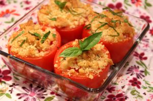 Recette Tomates au crumble au parmesan