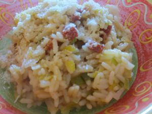 Recette Risotto poireau et chorizo