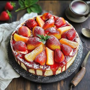 Recette Gâteau Fraises Pêches Délicieux : Recette Facile et Savoureuse