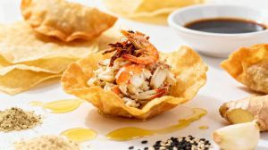 Recette Chips de wonton au crabe et crevettes : l’apéro parfait