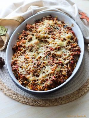 Recette Gratin de riz à la viande hachée & légumes