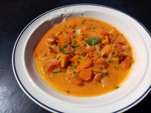 Recette Curry à la pulpe de tomates et aux légumes