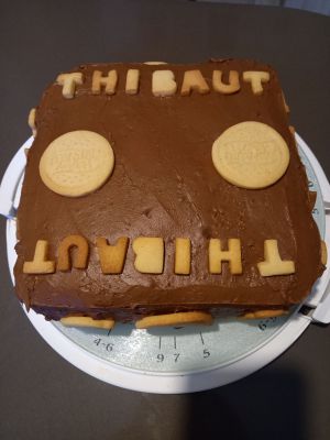 Recette Gâteau d’anniversaire pour les 41 ans de Thibaut (ganache chocolat au lait)