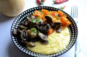 Recette Polenta crémeuse, champignons et butternut #végétarien