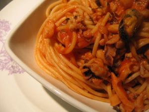 Recette Express : spaghetti au blé complet aux fruits de mer