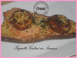 Recette Baguette gratinee au saumon