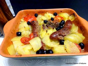 Recette Gratin de pommes de terre aux saucisses de couenne