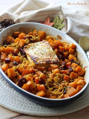 Recette One pot pasta butternut & feta au four