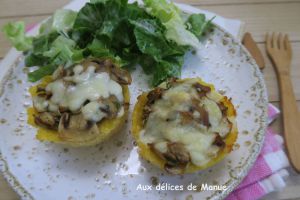 Recette Tartelettes de polenta gratinées aux champignons