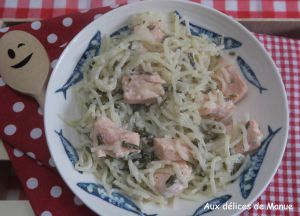 Recette Konjac au saumon et salicorne à la sauce citronnée - light