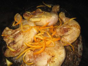 Recette Cuisse de poulet fermier au miel /orange et polenta cremeuse
