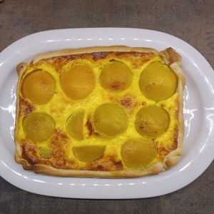 Recette Tarte feuilletée pêches crémées au COMBI NINJA