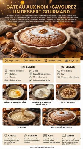 Recette Gâteau aux noix : savourez un dessert gourmand