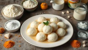 Recette Billes de riz au taro et potiron dans du lait de coco : recette thaïlandaise facile