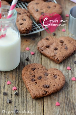 Recette Cookies tout chocolat #vegan #Saint-Valentin