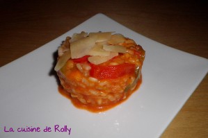 Recette Risotto au pesto rosso et poivrons