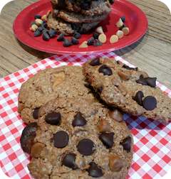 Recette Cookies à l’avoine- pépites caramel et cholcolat (Vegan)