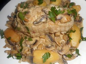 Recette Rôti de dinde aux champignons Cookeo