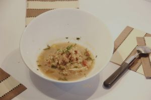 Recette Soupe tiède de fenouil au crabe