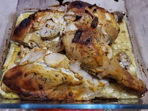 Recette Cuisses de poulet à la moutarde et au thym au four